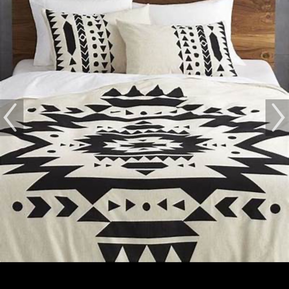 CB2 Black and White Geometric Duvet Cover